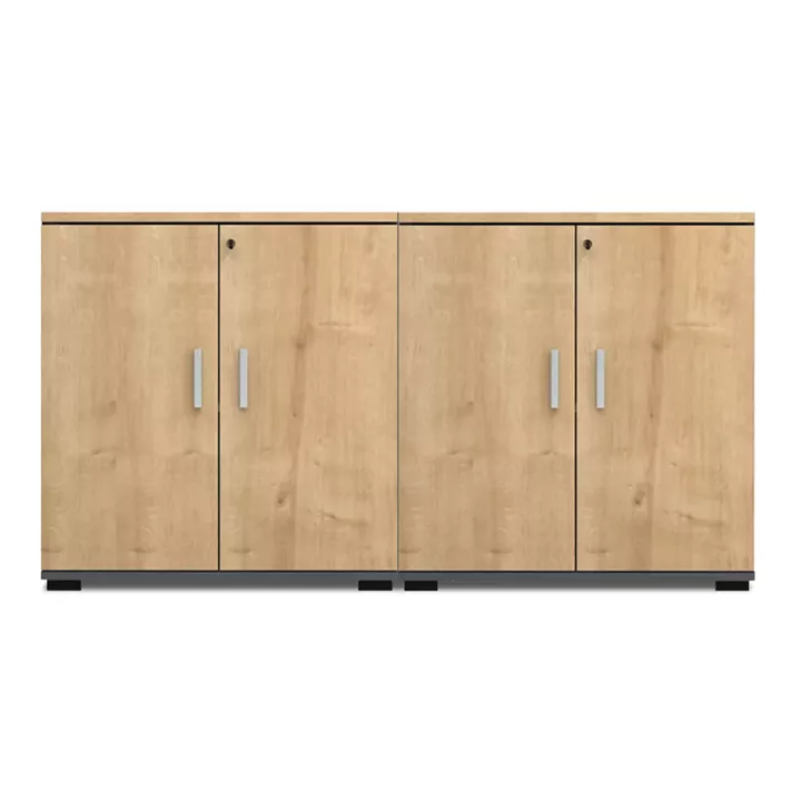 Ντουλάπι γραφείου με κλειδαριά επαγγελματικό Venturo Megapap χρώμα ανθρακί - φυσικό οξιάς 160x40x80εκ.