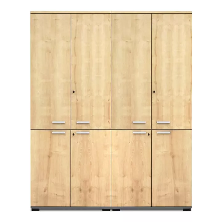 Ντουλάπα γραφείου με κλειδαριά επαγγελματική Venturo Megapap χρώμα ανθρακί - φυσικό οξιάς 160x40x200εκ.