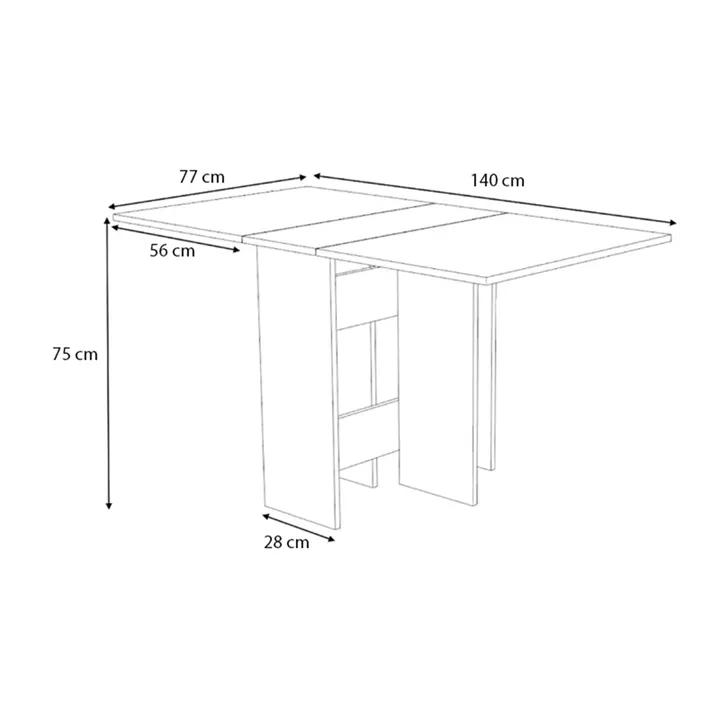 Τραπέζι Pepe Megapap επεκτεινόμενο χρώμα φυσικό οξιάς 28(56+56)x77x75εκ.