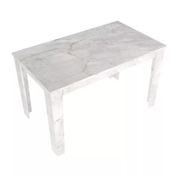 Σετ τραπεζαρία 5τμχ Darlen - Kevin Megapap χρώμα λευκό εφέ μαρμάρου - γκρι 125x72x74εκ.