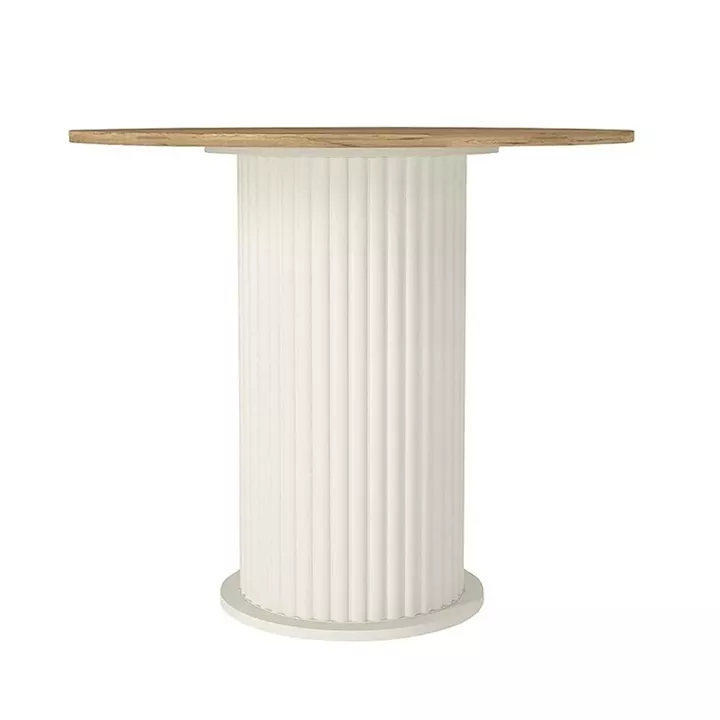 Σετ τραπεζαρία 5τμχ Bohema - Viva Megapap χρώμα ivory/sepet oak - μαύρο Ø90x77,7εκ.