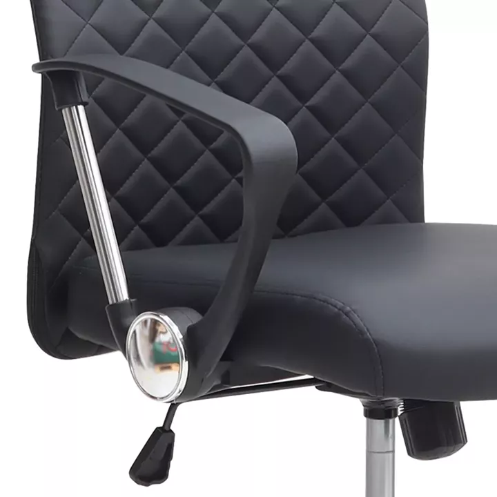 Καρέκλα γραφείου Novaro Megapap από τεχνόδερμα χρώμα μαύρο 61x68x111/121εκ.