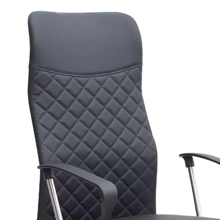 Καρέκλα γραφείου Novaro Megapap από τεχνόδερμα χρώμα μαύρο 61x68x111/121εκ.