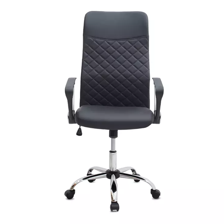 Καρέκλα γραφείου Novaro Megapap από τεχνόδερμα χρώμα μαύρο 61x68x111/121εκ.