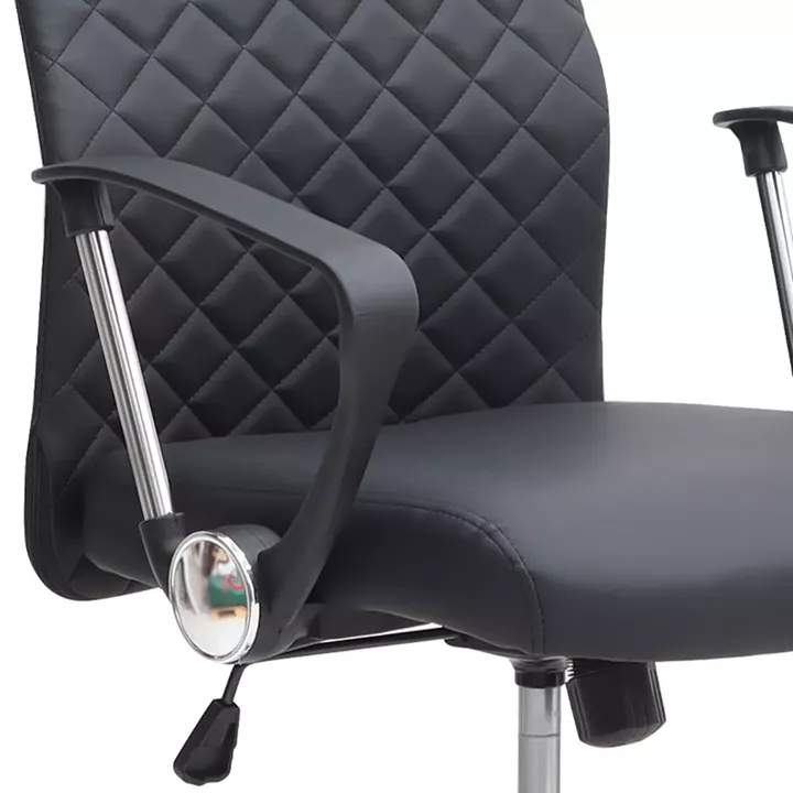 Καρέκλα γραφείου Avelon Megapap από τεχνόδερμα χρώμα μαύρο 60x56x94/103εκ.