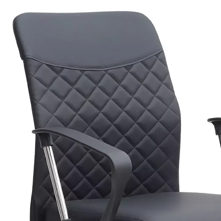 Καρέκλα γραφείου Avelon Megapap από τεχνόδερμα χρώμα μαύρο 60x56x94/103εκ.