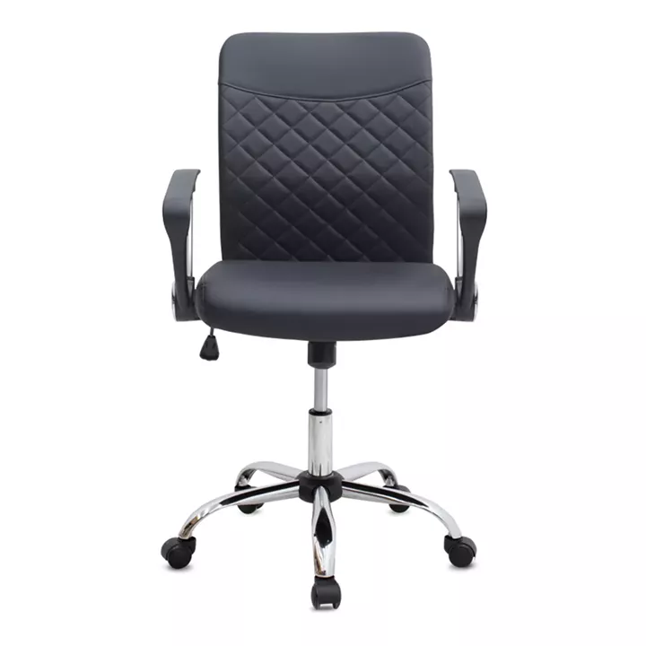 Καρέκλα γραφείου Avelon Megapap από τεχνόδερμα χρώμα μαύρο 60x56x94/103εκ.