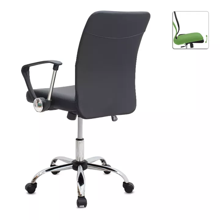 Καρέκλα γραφείου Avelon Megapap από τεχνόδερμα χρώμα μαύρο 60x56x94/103εκ.