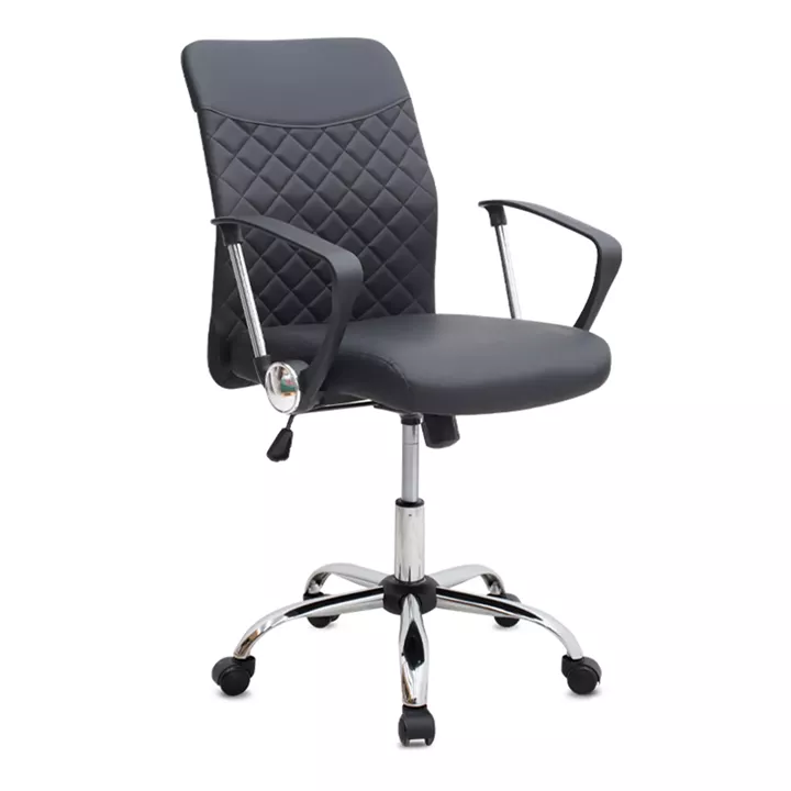 Καρέκλα γραφείου Avelon Megapap από τεχνόδερμα χρώμα μαύρο 60x56x94/103εκ.