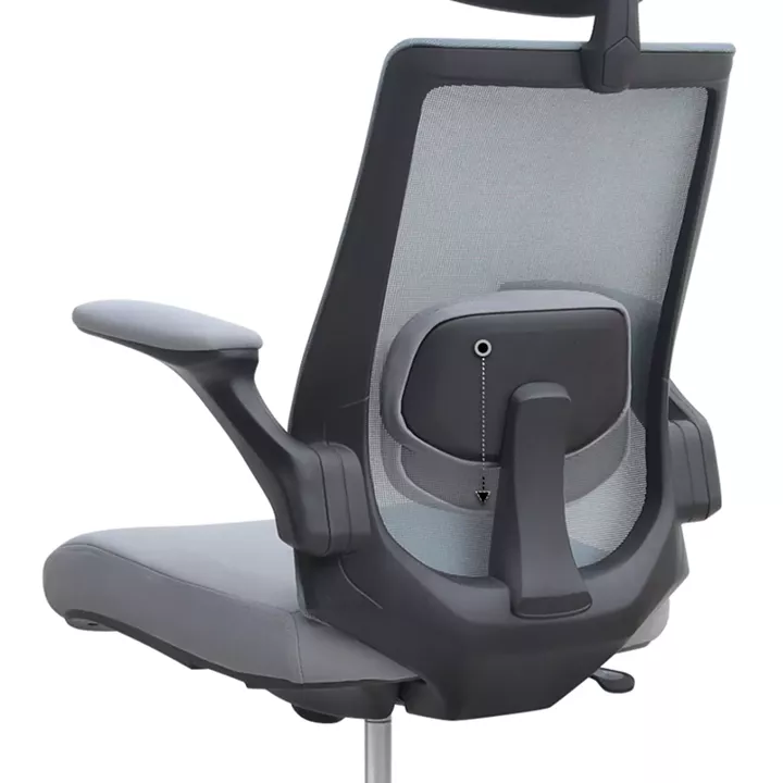 Καρέκλα γραφείου διευθυντική Belora Megapap με ύφασμα Mesh χρώμα γκρι 63,5x62x117/127εκ.