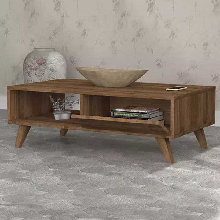 Τραπεζάκι σαλονιού Aster Megapap χρώμα καρυδί 120x56x40εκ.