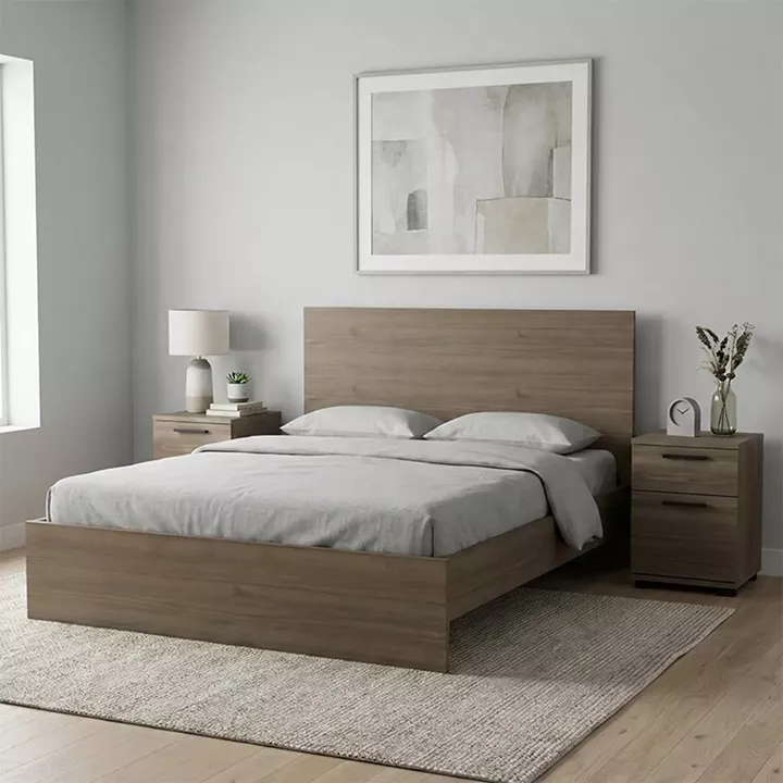 Κρεβάτι Troy Megapap χρώμα καρυδί 150x200εκ.