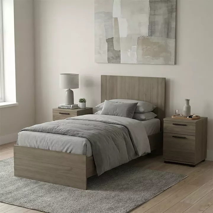 Κρεβάτι Troy Megapap χρώμα καρυδί 100x200εκ.