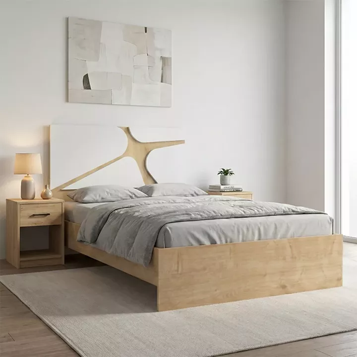 Κρεβάτι Bergamo Megapap χρώμα φυσικό οξιάς 120x200εκ.