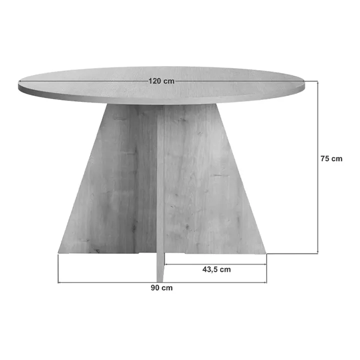 Τραπέζι Virela Megapap χρώμα καρυδί Ø120x75εκ.