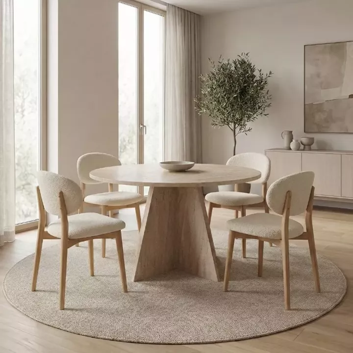 Τραπέζι Virela Megapap χρώμα travertine Ø120x75εκ.