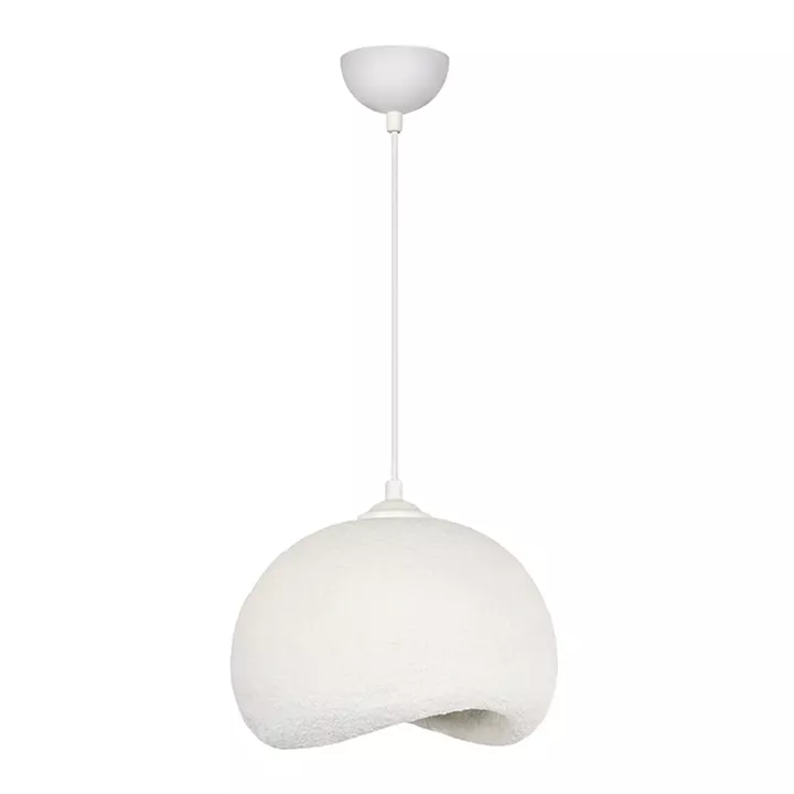 Φωτιστικό οροφής Yontu Megapap E27 fiberglass μονόφωτο χρώμα λευκό 34x29x120εκ.