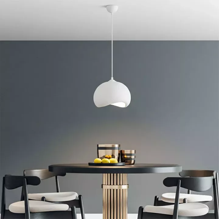 Φωτιστικό οροφής Yontu Megapap E27 fiberglass μονόφωτο χρώμα λευκό 34x29x120εκ.