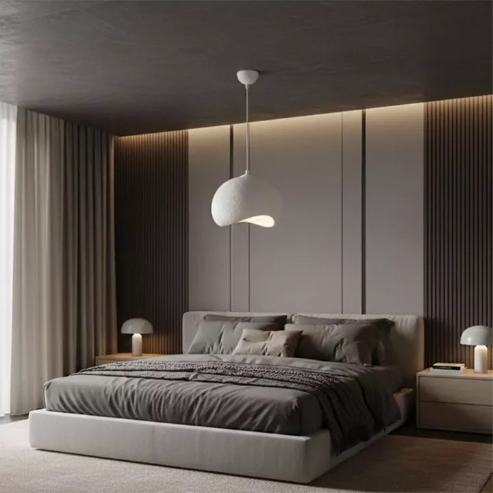 Φωτιστικό οροφής Yontu Megapap E27 fiberglass μονόφωτο χρώμα λευκό 34x29x120εκ.