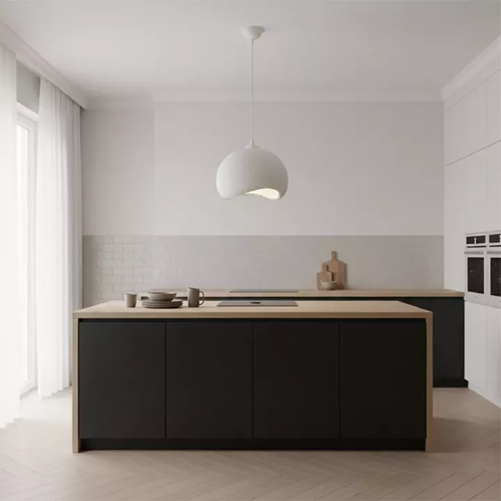 Φωτιστικό οροφής Yontu Megapap E27 fiberglass μονόφωτο χρώμα λευκό 34x29x120εκ.