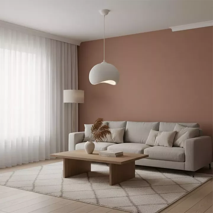 Φωτιστικό οροφής Yontu Megapap E27 fiberglass μονόφωτο χρώμα λευκό 34x29x120εκ.