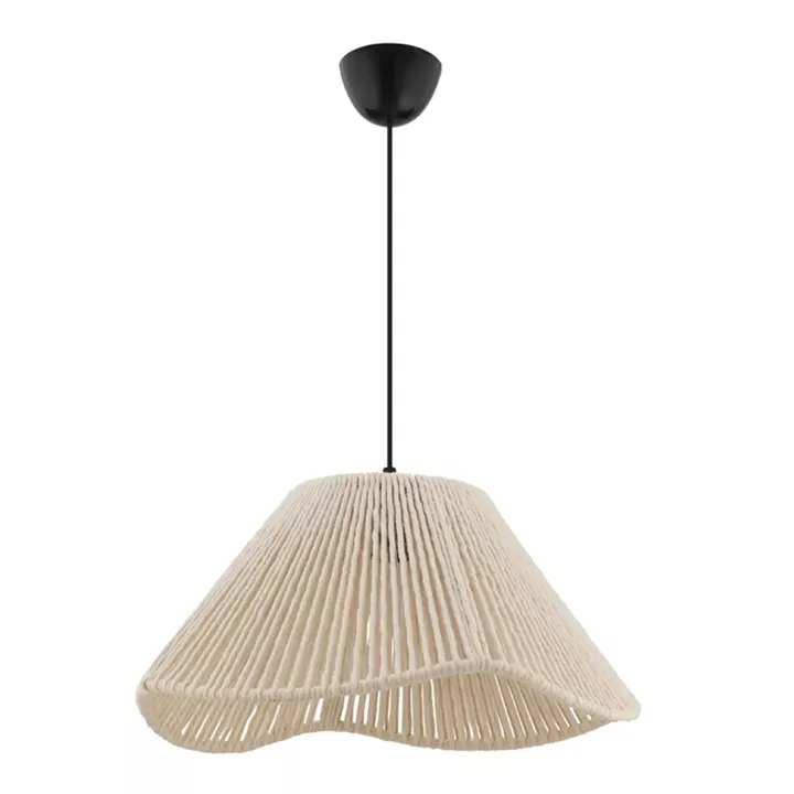 Φωτιστικό οροφής Sukne Megapap E27 γιούτα μονόφωτο χρώμα εκρού Ø35x60εκ.