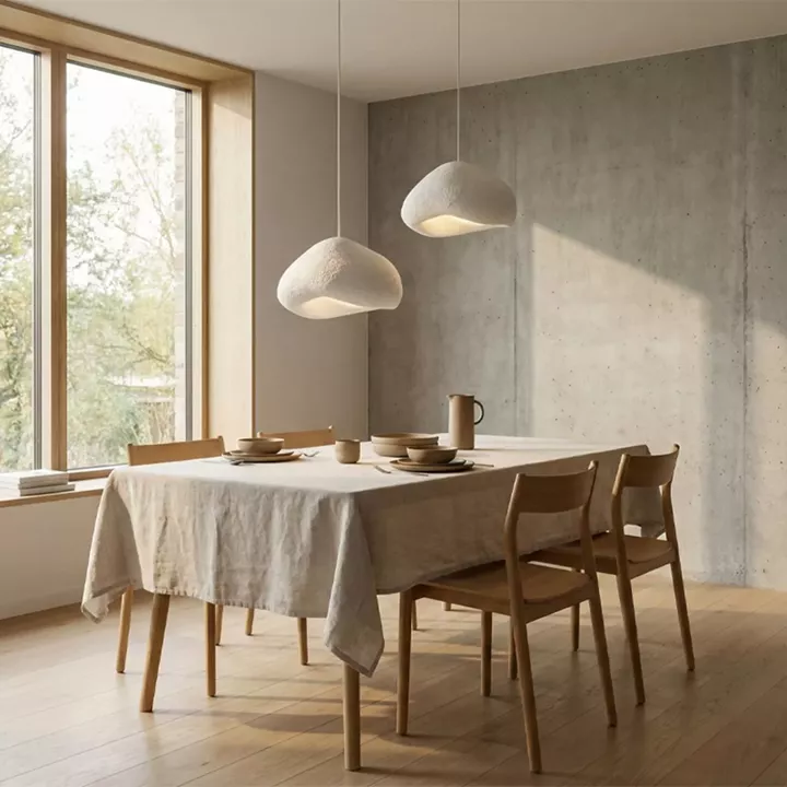 Φωτιστικό οροφής Loval Megapap E27 fiberglass δίφωτο χρώμα λευκό Ø70x115εκ.