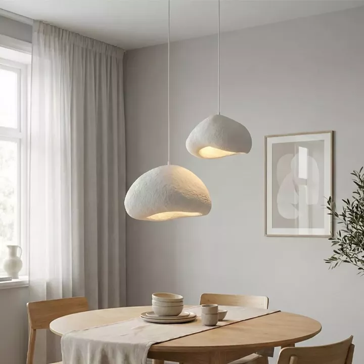 Φωτιστικό οροφής Loval Megapap E27 fiberglass δίφωτο χρώμα λευκό Ø70x115εκ.