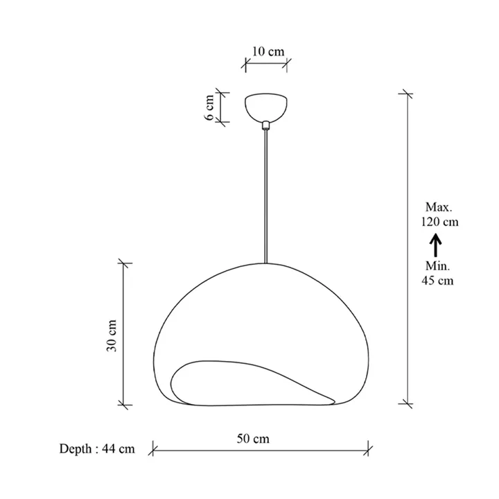 Φωτιστικό οροφής Loval Megapap E27 fiberglass μονόφωτο χρώμα λευκό 50x44x120εκ.