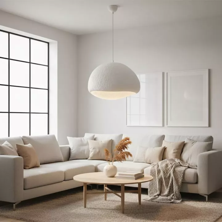 Φωτιστικό οροφής Loval Megapap E27 fiberglass μονόφωτο χρώμα λευκό 50x44x120εκ.