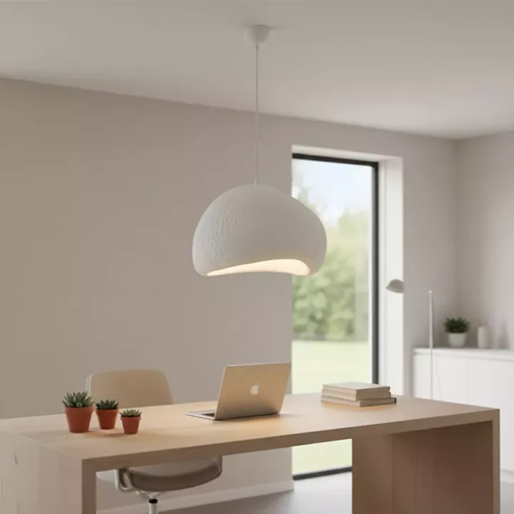 Φωτιστικό οροφής Nua Megapap E27 fiberglass μονόφωτο χρώμα λευκό 40x38x120εκ.