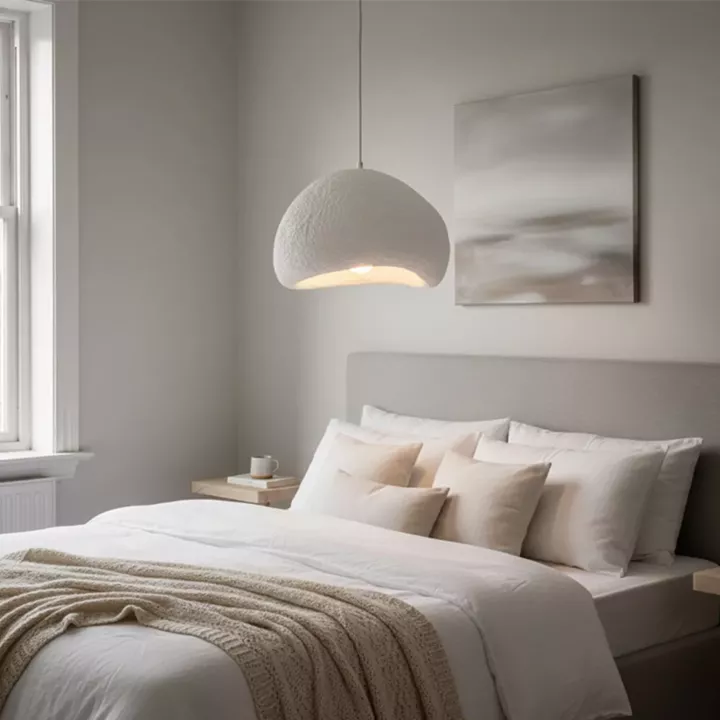 Φωτιστικό οροφής Nua Megapap E27 fiberglass μονόφωτο χρώμα λευκό 40x38x120εκ.