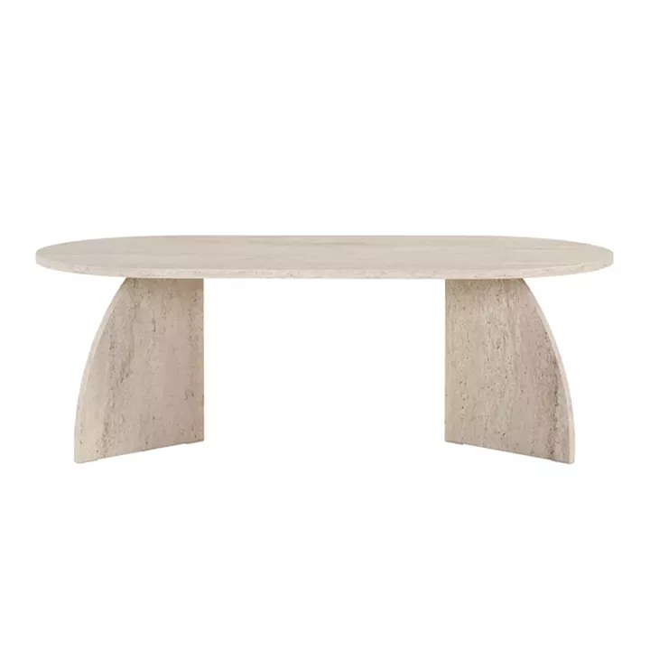 Τραπεζάκι σαλονιού Melina Megapap χρώμα travertine 120x60x40εκ.