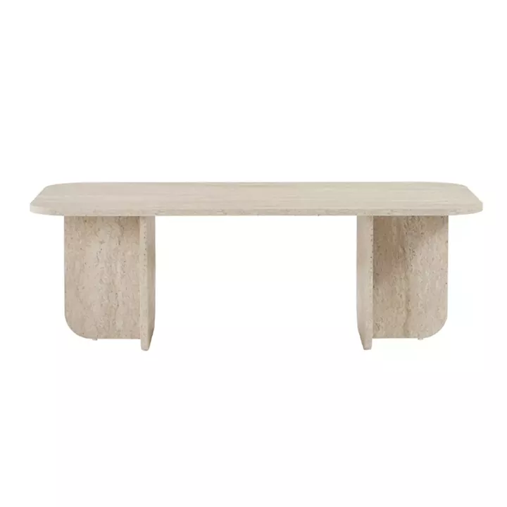 Τραπεζάκι σαλονιού Becaj Megapap χρώμα travertine 120x60x41,4εκ.