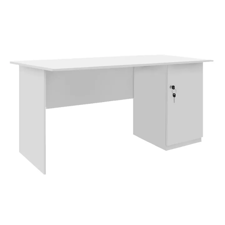 Γραφείο εργασίας με κλειδαριά Moto Megapap χρώμα λευκό 150x80x75εκ.