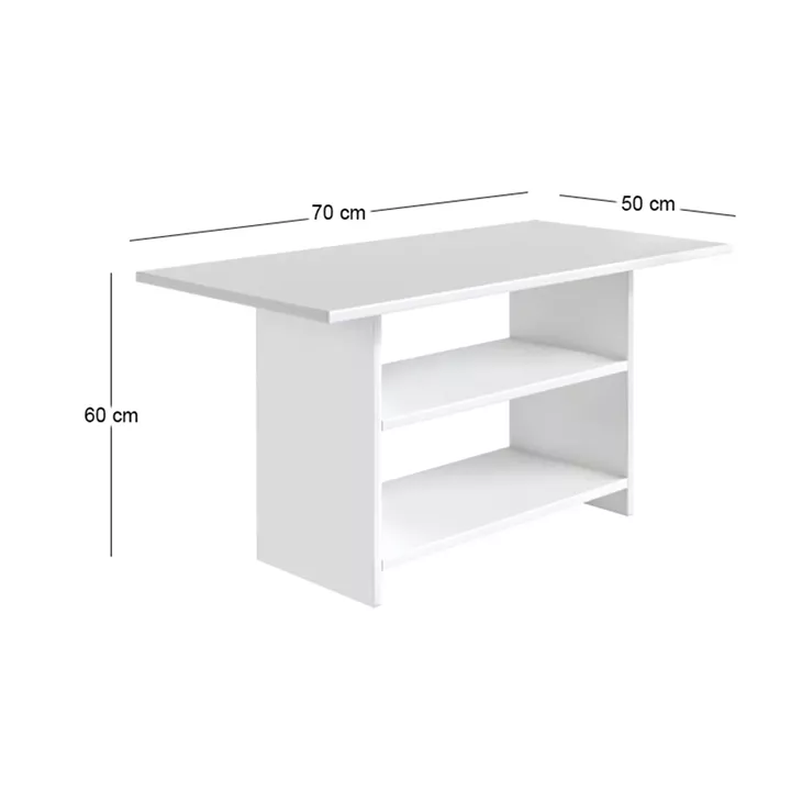 Τραπεζάκι σαλονιού Dallas Megapap χρώμα λευκό 70x50x60εκ.
