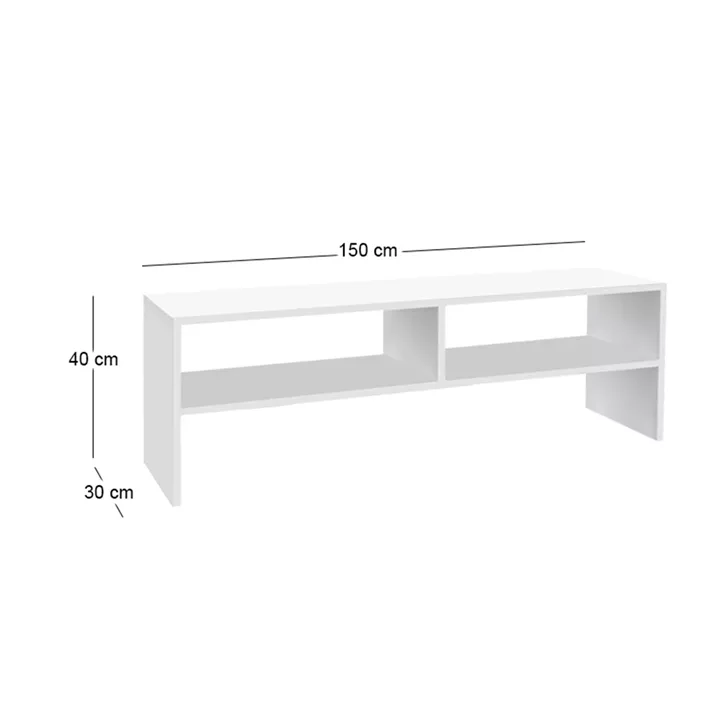 Έπιπλο τηλεόρασης Beirut Megapap χρώμα λευκό 150x30x40εκ.