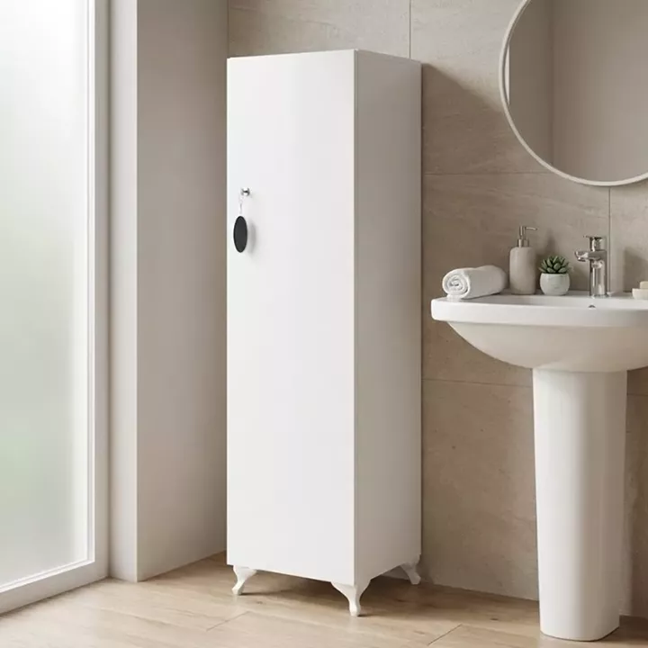 Ντουλάπι με κλειδαριά Zehra Megapap χρώμα λευκό 30x32x128εκ.