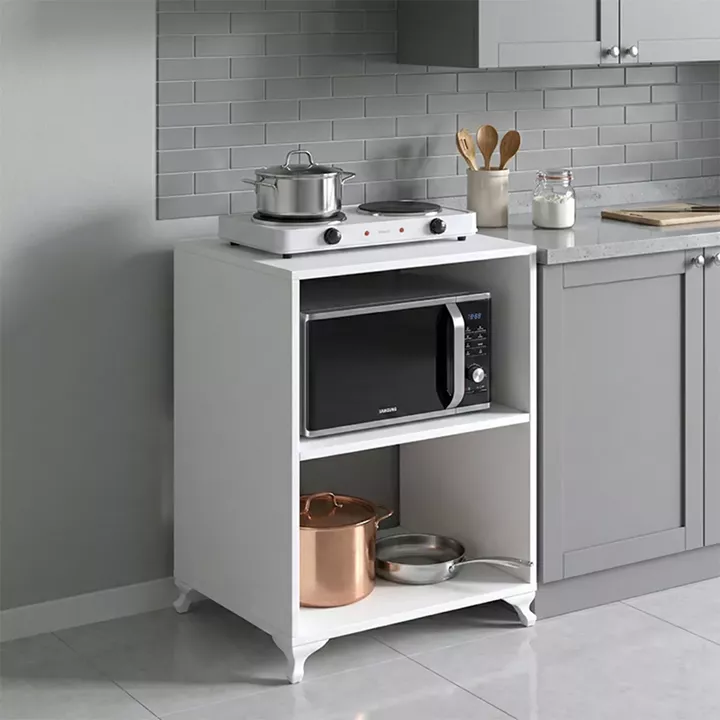 Έπιπλο κουζίνας για φουρνάκι Nadine Megapap χρώμα λευκό 60x56x85εκ.