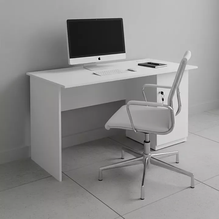 Γραφείο εργασίας με κλειδαριά Moto Megapap χρώμα λευκό 140x60x75εκ.