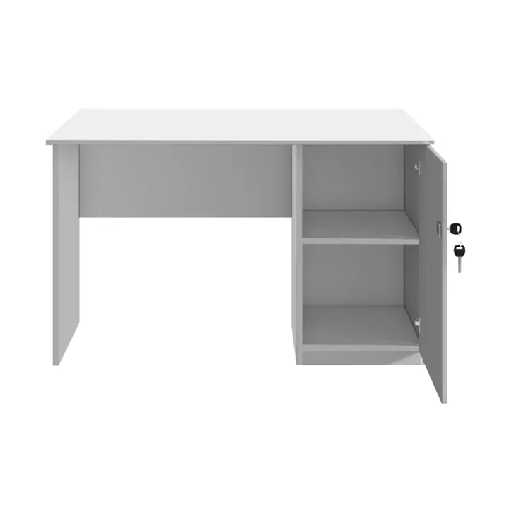 Γραφείο εργασίας με κλειδαριά Moto Megapap χρώμα λευκό 110x60x75εκ.