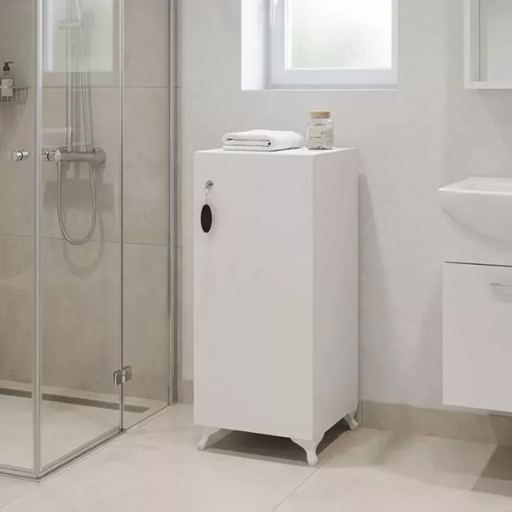 Ντουλάπι με κλειδαριά Zehra Megapap χρώμα λευκό 30x32x88εκ.