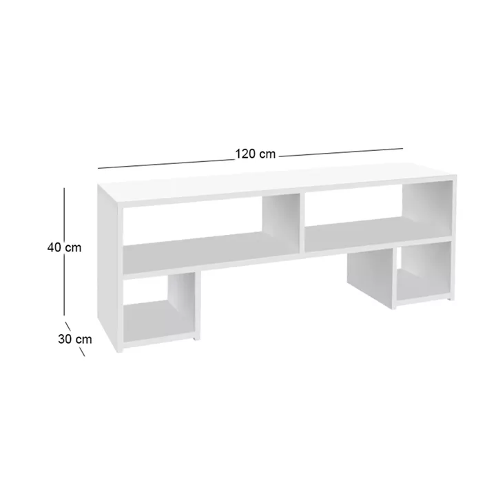 Έπιπλο τηλεόρασης Dabi Megapap χρώμα λευκό 120x30x40εκ.