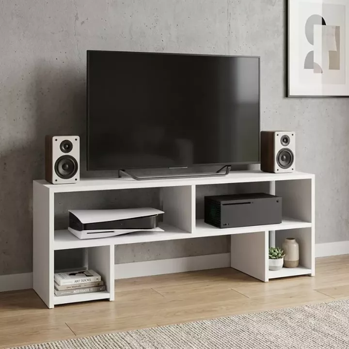 Έπιπλο τηλεόρασης Dabi Megapap χρώμα λευκό 120x30x40εκ.