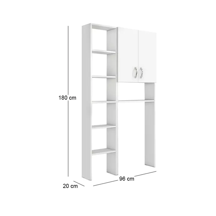 Έπιπλο πλυντηρίου Make Megapap χρώμα λευκό 96x20x180εκ.