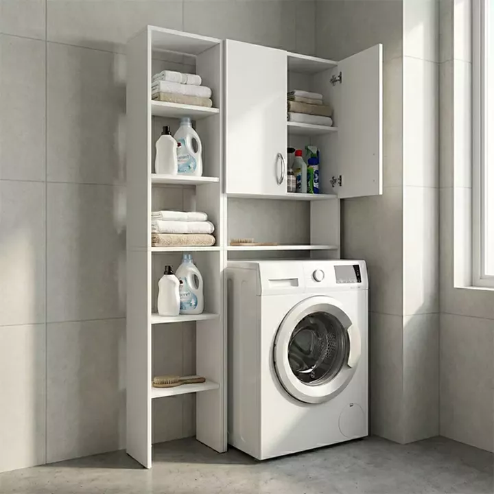 Έπιπλο πλυντηρίου Make Megapap χρώμα λευκό 96x20x180εκ.