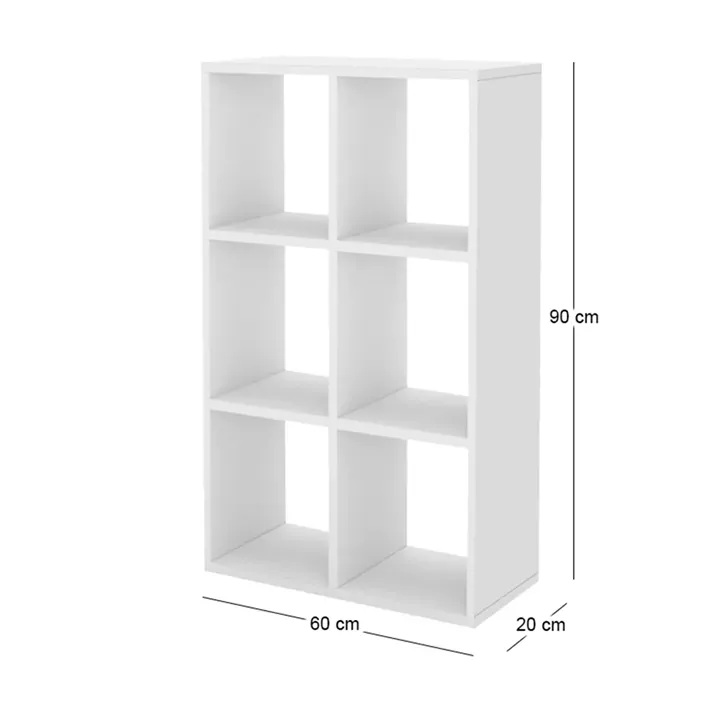Βιβλιοθήκη Cube Megapap χρώμα λευκό 60x20x90εκ.