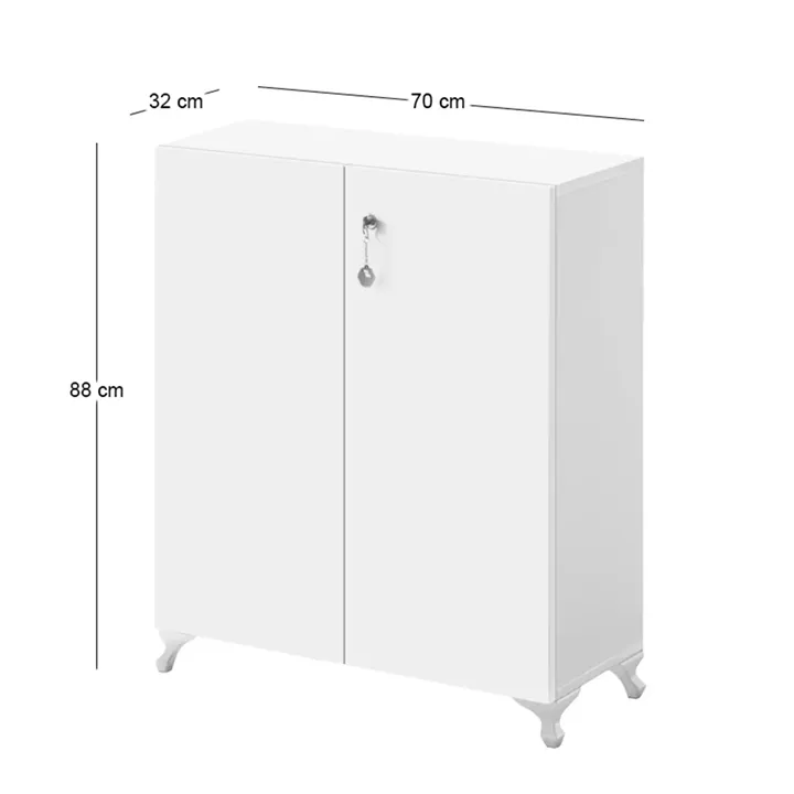 Ντουλάπι με κλειδαριά Cilem Megapap χρώμα λευκό 70x32x88εκ.