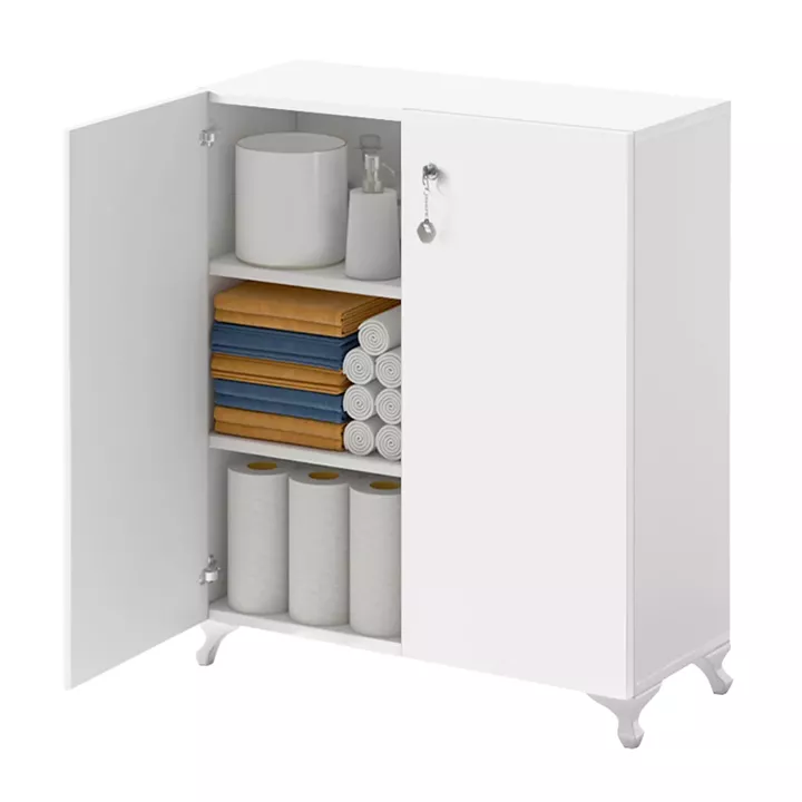 Ντουλάπι με κλειδαριά Cilem Megapap χρώμα λευκό 70x32x88εκ.