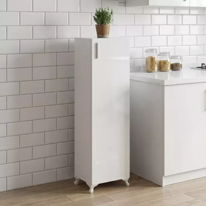 Ντουλάπι κουζίνας - μπάνιου Mine Megapap χρώμα λευκό 30x32x128εκ.